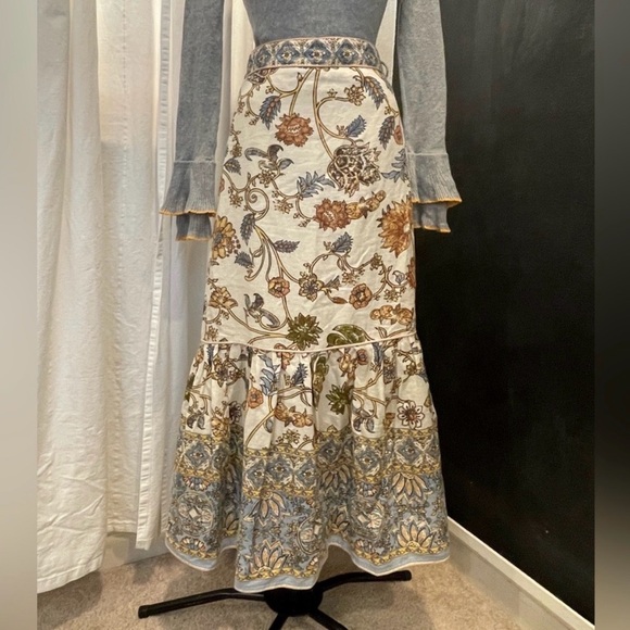 House of Harlow 1960 Dresses & Skirts - House of Harlow 1960 Floral Linen Blend Midi Skirt | Boho Cottagecore Patchwork